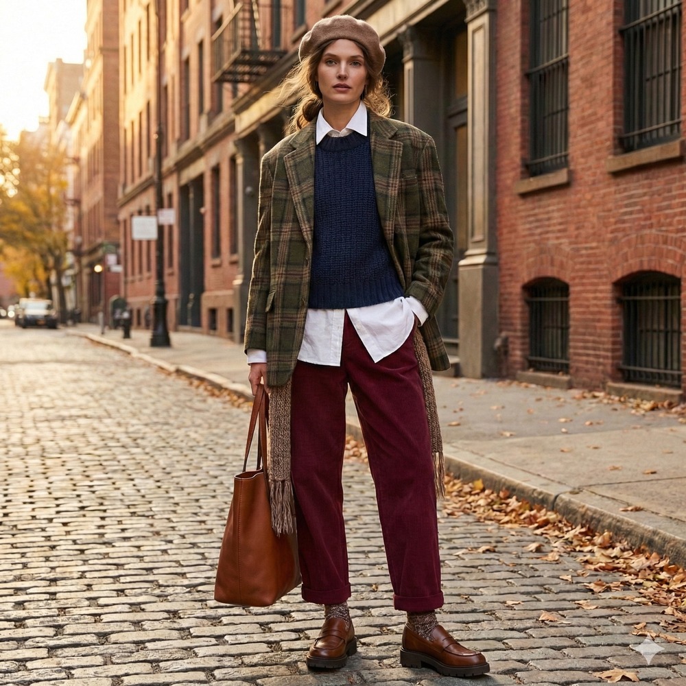VTG Lands End Womens Regular Corduroy Pants Burgundy‎ 32x28 Size 16 Moody Preppy